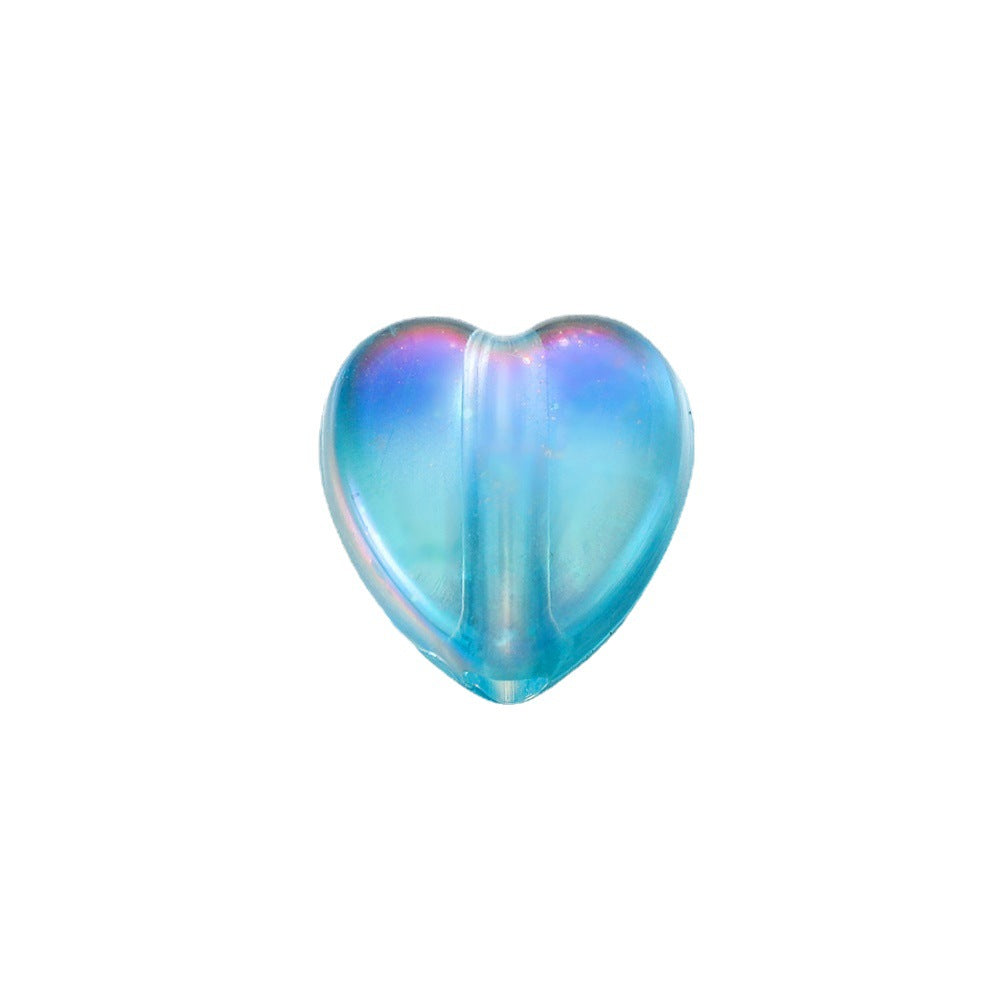 Wholesale 100pcs/pack Acrylic Colorful Love Heart Glossy Beads